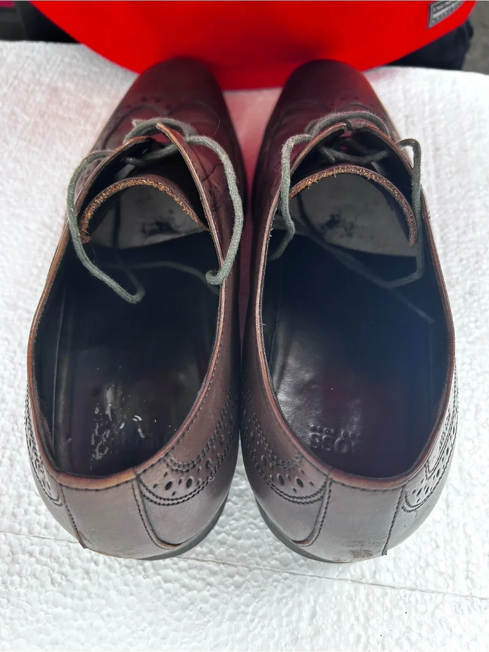 Hugo Boss Men's Dark Brown Wingtip Derby Shoes
